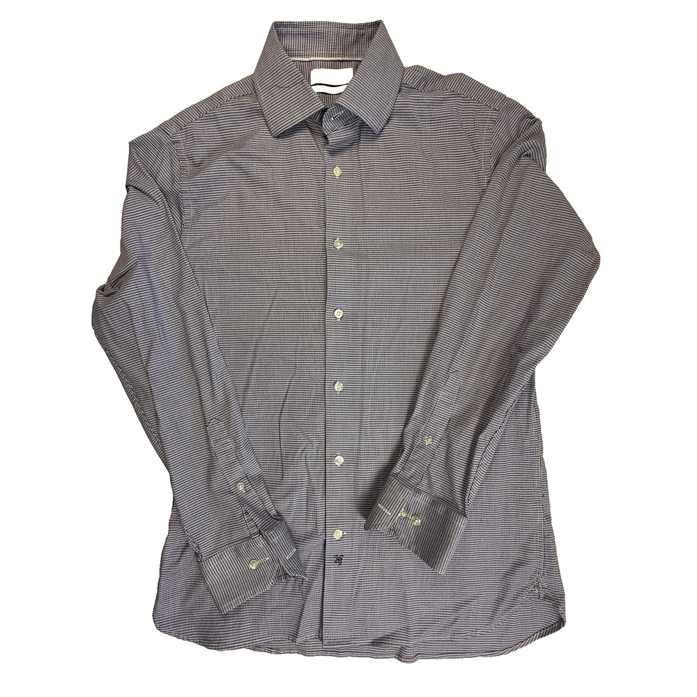Hickey Freeman 15-15.5 34/35 Classic fit blue houndstooth Designer Classic